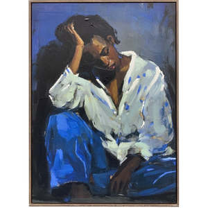 Art: Lady in Blue Framed Art