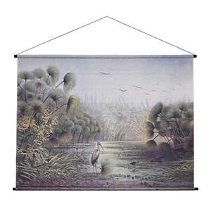 Art: Hanging Canvas Scroll Art - Heron Hideaway Landscape