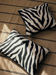 BROSTE Zebra Cushion - Black/Light Beige