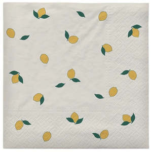 BROSTE Paper Napkin - Lemon - Off White/Yellow