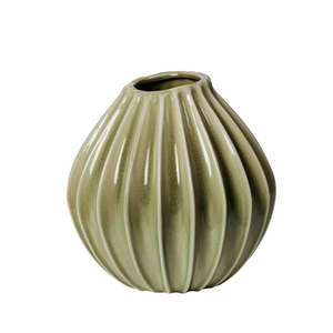 BROSTE Vase Wide Large - Glossy Dry Sage