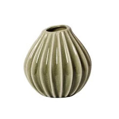 Broste Copenhagen: BROSTE Vase Wide Small - Glossy Dry Sage