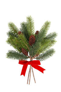 Pine Tree Bundle w/ Ribbon 38cm