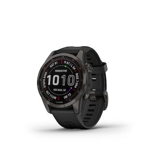 Garmin Fenix 7S Sapphire Solar (Carbon Grey DLC Titanium with Black Band)