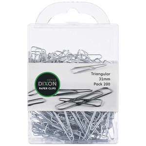 Office Supplies: Dixon Paper Clips 31mm Tri (200 pack)
