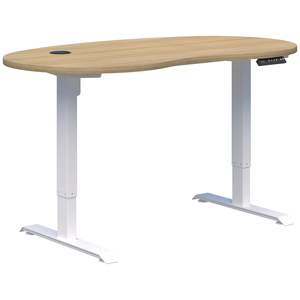 Desks: Duo II Electric Single Desk - Bean Shape (Height Adjustable)