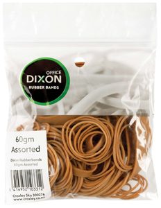 Dixon Rubber Bands 60gm Assorted Sizes
