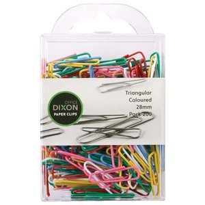 Dixon Paper Clips 28mm Tri Coloured (200 pack)