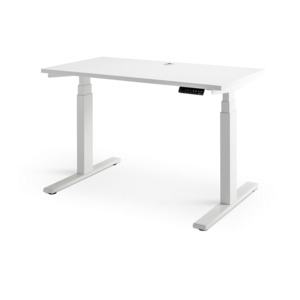 Home Office Electronics: Enhance Electric Height Adjustable Desk - White / White