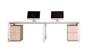 Height Adjustable Desks: Oblique 2-Person Straight Desk (Adjustable Height)