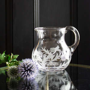 Crystal: Flower Of Scotland Round Jug