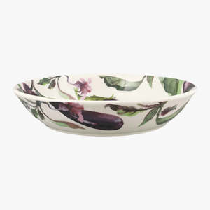 Homeware: Vegetable Garden Aubergine & Flowers/Med Pasta Bowl