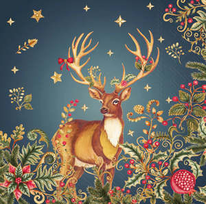 Opulent Deer Blue Napkins