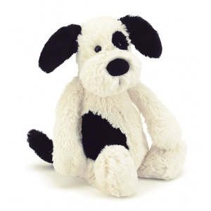 Homeware: Bashful Black & Cream Puppy- Medium