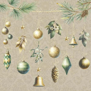 Kitchenware: Christmas Decorations Lt Brown Napkins