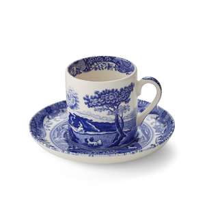 Blue Italian Coffee Cup and Saucer