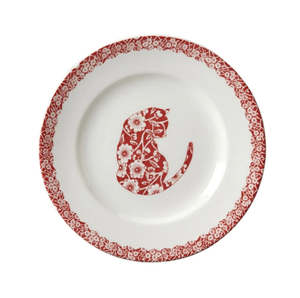 Red Calico Cat Plate- 17cm