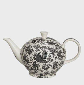 Burleigh: Black Regal Peacock Windsor Teapot Large