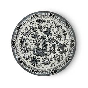 Burleigh: Black Regal Peacock Plate 17cm