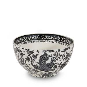Burleigh: Black Regal Peacock 12cm Footed Bowl