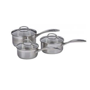 Swiss Diamond: Premium Steel Saucepan Set of 3