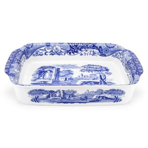 Blue Italian Rectangle Dish 38x30cm