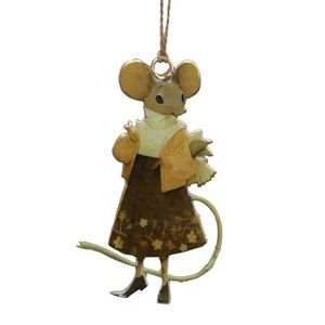 Christmas: Beatrice Ochre Hanging Mouse