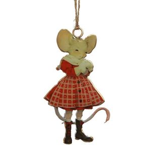Maggie Red Check Hanging Mouse