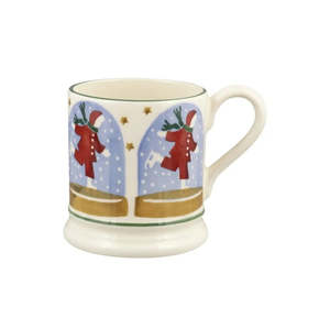 Snow Globe Ice Skater Half Pint Mug