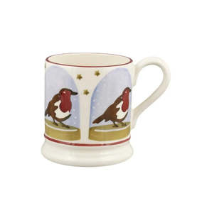 Snow Globe Robin Half Pint Mug