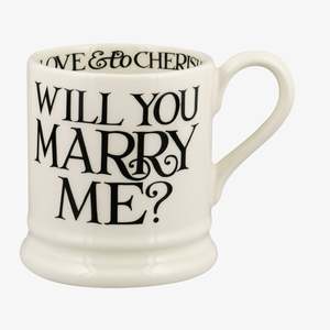 Black Toast Half Pint Mug Will You Marry Me