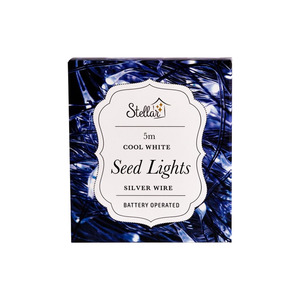 5m Silver Cool White 50 LED Seed Lights