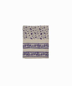 Sofia Handblocked Floral Azure Tablecloth Large