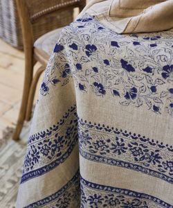 Sofia Handblocked Floral Azure Table Cloth Small