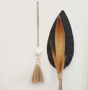 Cowrie Shells & Seagrass Tassel