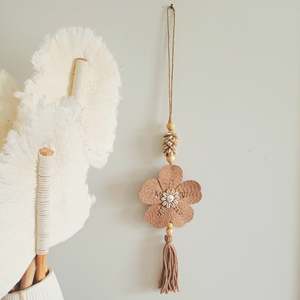 Cotton Flower & Shell Tassel
