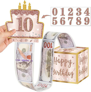 Age Number Customization Drawout Surprise Birthday Money Gift Box - Rose Gold Ho&hellip;