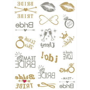 Products: Bachelorette Hens Party Temporary Tattoo Sticker Bride to Be - Gold Silver Home Sweet Party