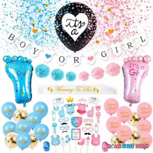 Baby Feet Gender Reveal Baby Shower Balloon Party Set Home Sweet Party