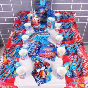 Products: 136pcs Hot Wheels Lighting MC Queen Birthday Tableware Set - 16 Essential Items Home Sweet Party