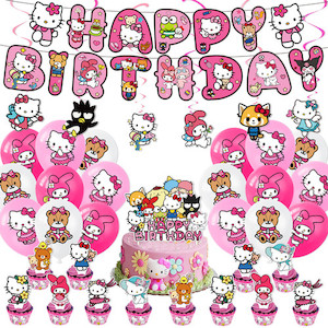 Products: Sanrio Hello Kitty My Melody Kuromi Happy Birthday Kid Party Balloon Set Home Sweet Party