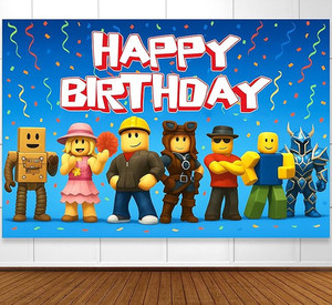 Roblox Game Theme Birthday Backdrop Kids Party Decorations Home Sweet Party