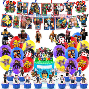 NEW Roblox Birthday Balloon Party Decoration Set Cake Topper Banner Home Sweet Party