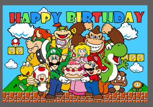 Products: Mario Brothers Mario Kart Birthday Party Backdrop Decoration Set Home Sweet Party