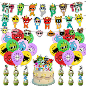 Incredibox Sprunki Rhythm Box Birthday Party Decor Banner Balloon Cake Topper Ho&hellip;