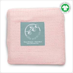 Blankets: Blanket - Organic Waffle Byron Blush (130 x 180cm)