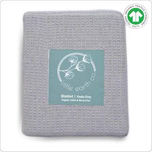 Blankets: Blanket - Organic Waffle Koala Grey (245 x 210cm)