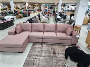 Paramount: Georgie 3 Seater with Chaise. Scarlet