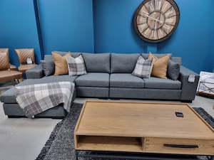 Georgie 3 Seater with Chaise. Graphite