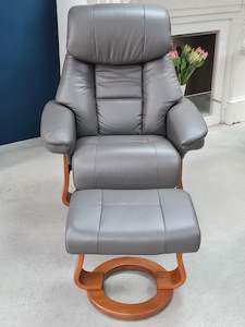 Alfredo Recliner  with Footstool Truffle Grey